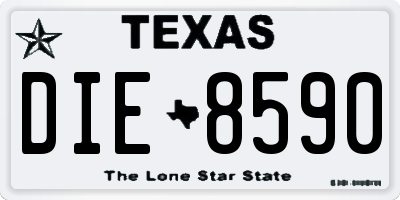 TX license plate DIE8590