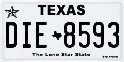 TX license plate DIE8593