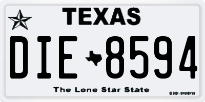 TX license plate DIE8594