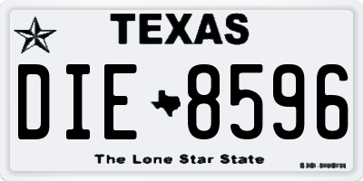 TX license plate DIE8596