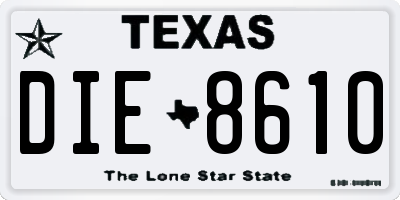 TX license plate DIE8610