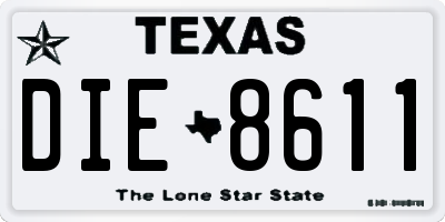 TX license plate DIE8611