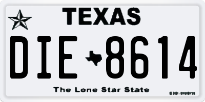 TX license plate DIE8614