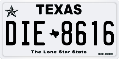TX license plate DIE8616