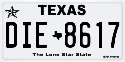 TX license plate DIE8617