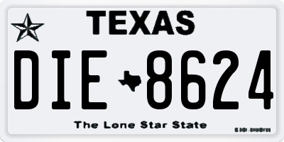 TX license plate DIE8624