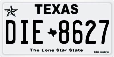 TX license plate DIE8627