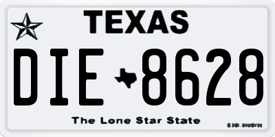 TX license plate DIE8628