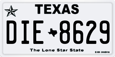 TX license plate DIE8629