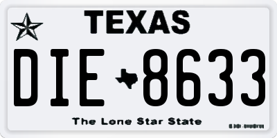 TX license plate DIE8633