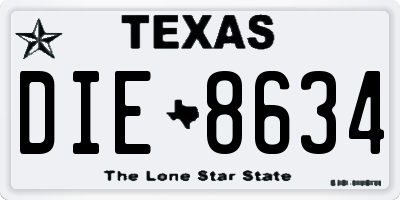 TX license plate DIE8634