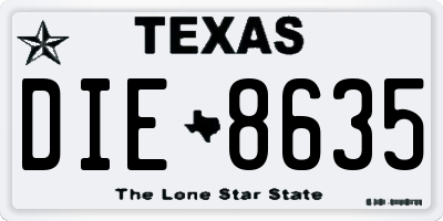 TX license plate DIE8635