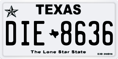TX license plate DIE8636