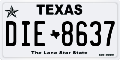 TX license plate DIE8637