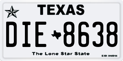 TX license plate DIE8638