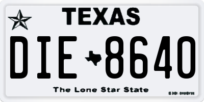 TX license plate DIE8640