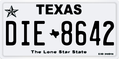 TX license plate DIE8642