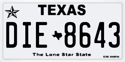 TX license plate DIE8643
