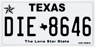 TX license plate DIE8646
