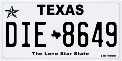 TX license plate DIE8649