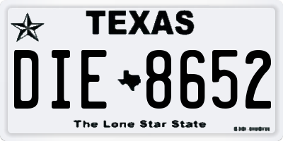 TX license plate DIE8652