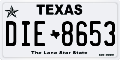 TX license plate DIE8653