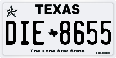 TX license plate DIE8655