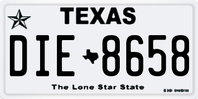 TX license plate DIE8658