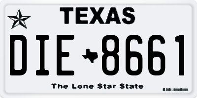 TX license plate DIE8661