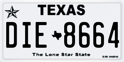 TX license plate DIE8664