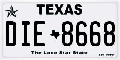 TX license plate DIE8668