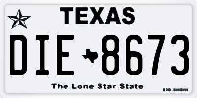 TX license plate DIE8673