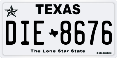 TX license plate DIE8676