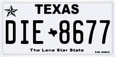 TX license plate DIE8677