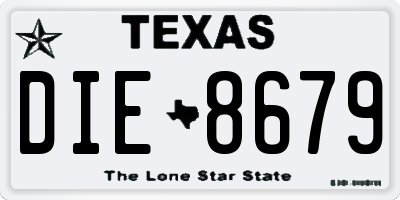 TX license plate DIE8679