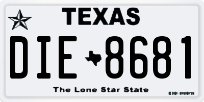 TX license plate DIE8681