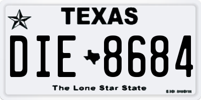 TX license plate DIE8684