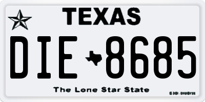 TX license plate DIE8685