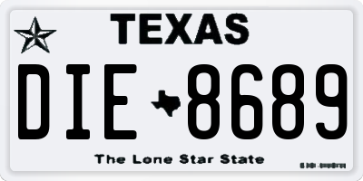 TX license plate DIE8689