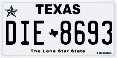 TX license plate DIE8693