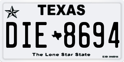 TX license plate DIE8694