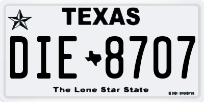 TX license plate DIE8707