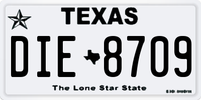 TX license plate DIE8709