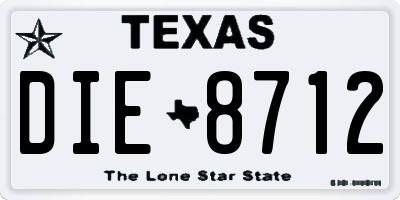TX license plate DIE8712
