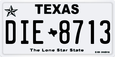 TX license plate DIE8713