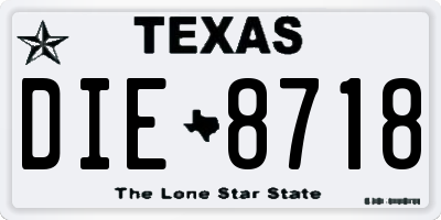 TX license plate DIE8718