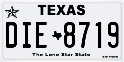 TX license plate DIE8719