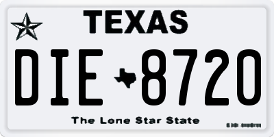 TX license plate DIE8720