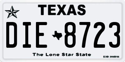 TX license plate DIE8723