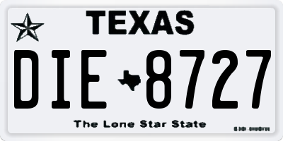 TX license plate DIE8727